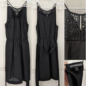 Express Cocktail Dress Lace and Sequin Detail Top